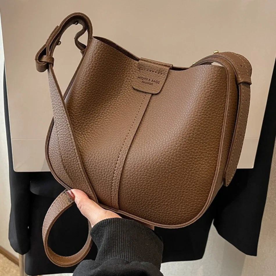 Fashion Women Crossbody Bags Shoulder Bags Luxury Brand Design Bucket Bag Ladies Large Capacity  PU Leather Portable Hand Bags