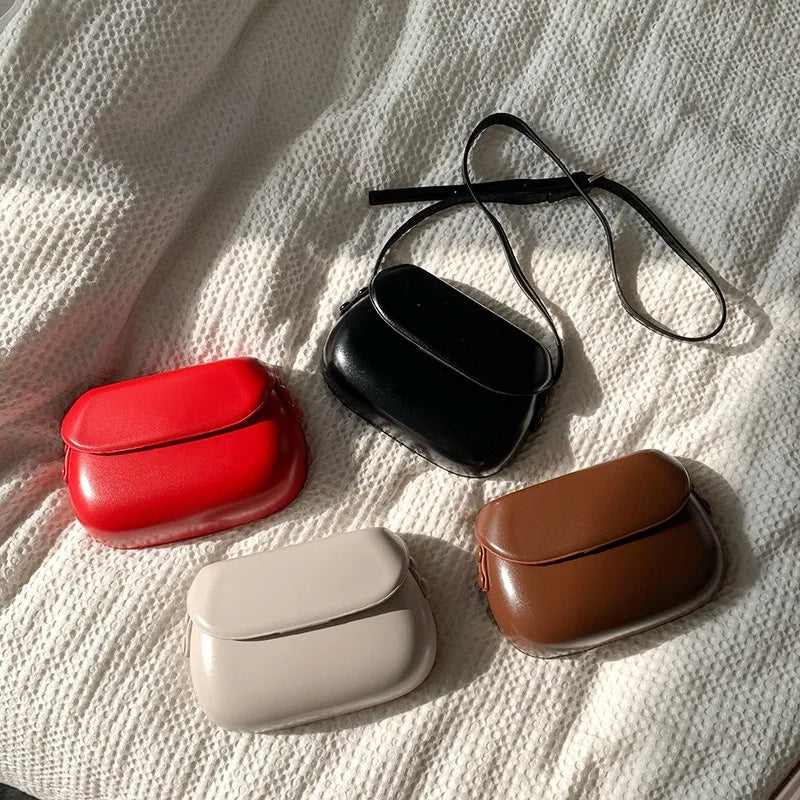 2025 Flap Crossbody Bags Women Mini PU Leather Shoulder Purses and Handbags for Girls Ladies Phone Simple Solid Designer Bag