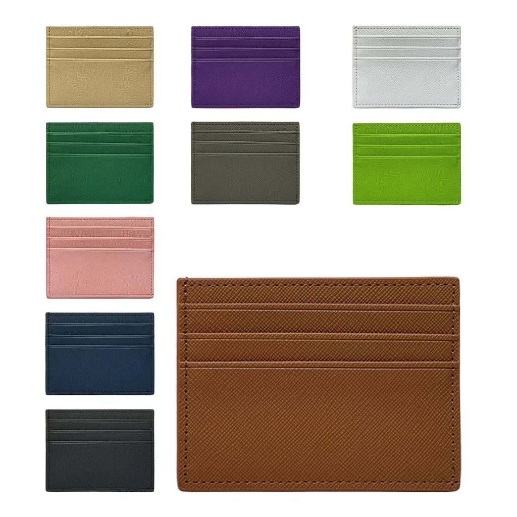 Leather Ultra-thin Card Holder Wallet Large Capacity Double Side Multi-slot Bank Credit Card Gift Card Case ID Bag for Men Women