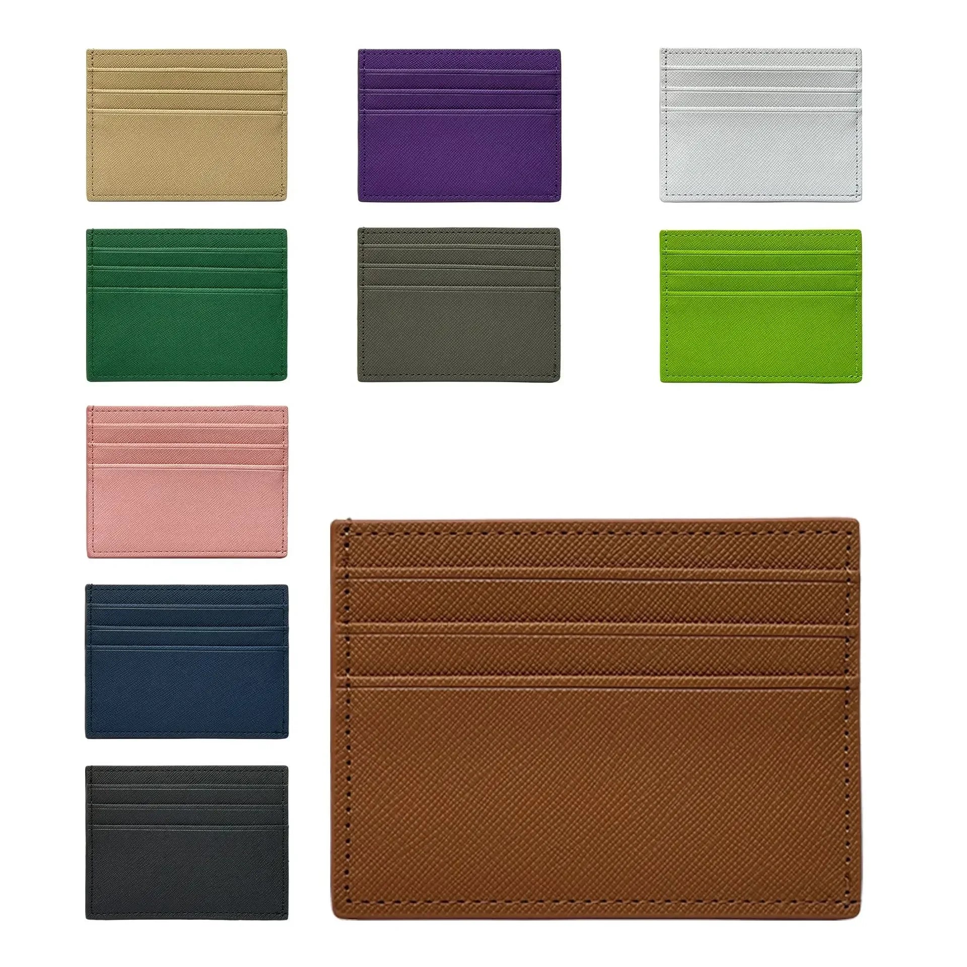 Leather Ultra-thin Card Holder Wallet Large Capacity Double Side Multi-slot Bank Credit Card Gift Card Case ID Bag for Men Women