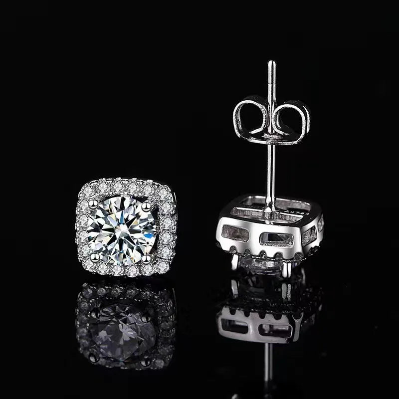New 925 Sterling Silver Earrings 2CT 5A Zircon for Women Luxury Wedding Engagement Jewelry Stud Earrings Party Gifts