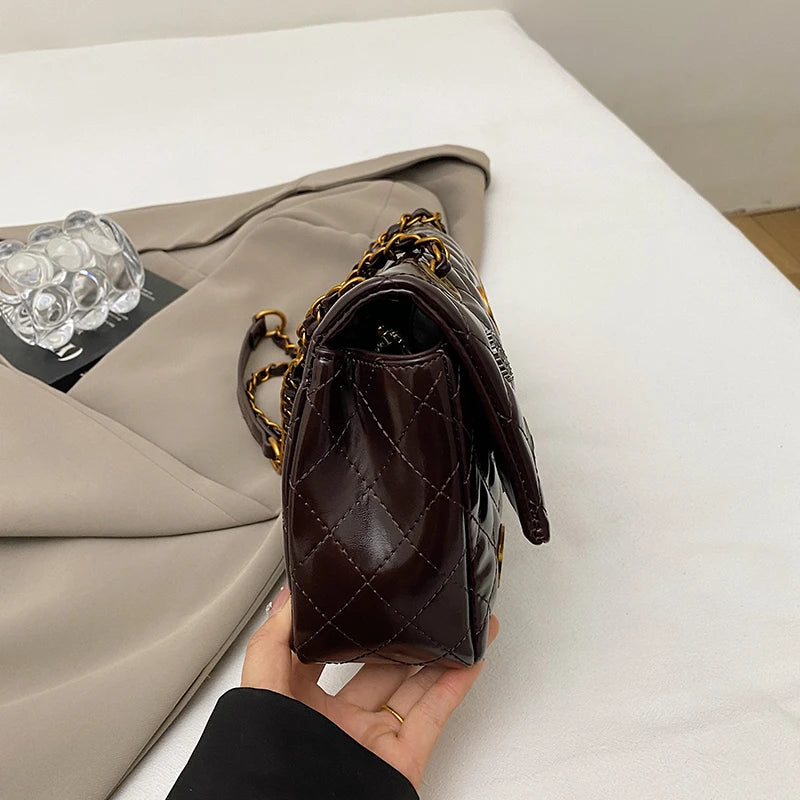 Stylish Leather Crossbody Bag for Women Ladies Luxury Brand Famous Designer Handbag Classic Elegant Fashion Accessory