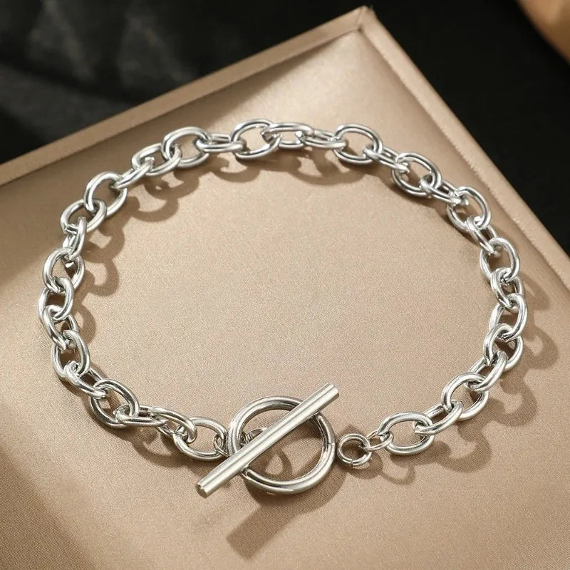 Simple Fashion Stainless Steel Bracelets Minimalist Design OT Buckle Chain Non-fading High-quality Bracelets for Women Jewelry
