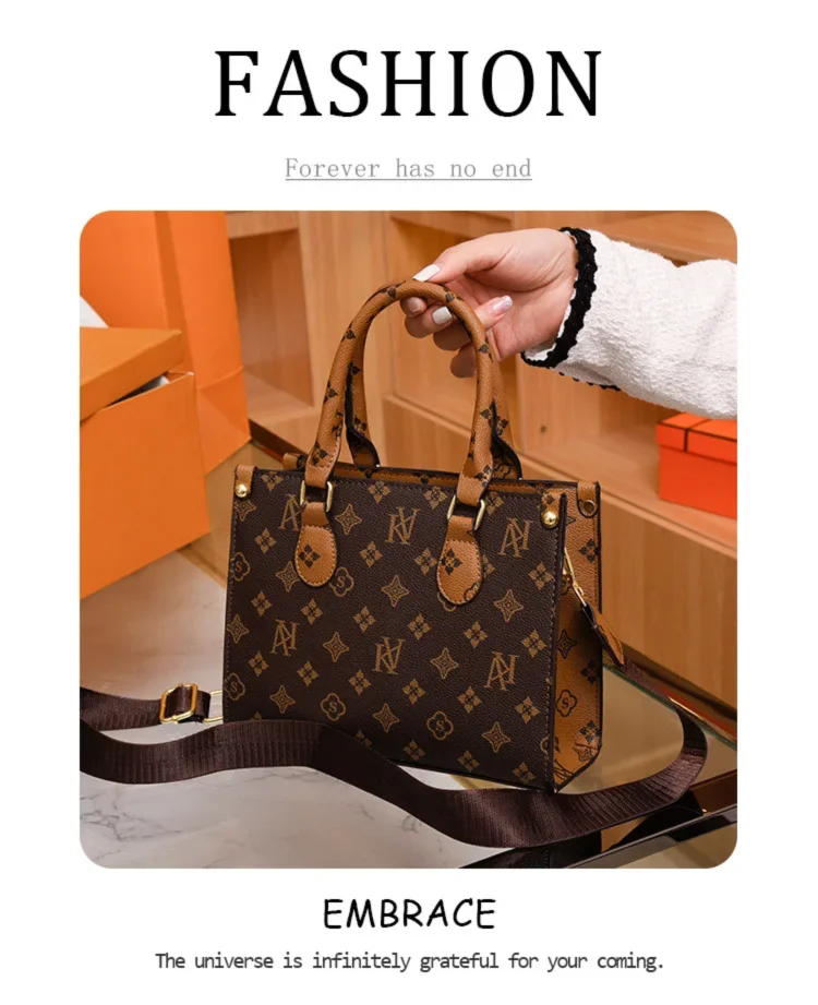 Elegant Ladies Handbag Retro Printed Crossbody Bag for Women Luxury Designer Leather Material Messenger Handbag for Travel