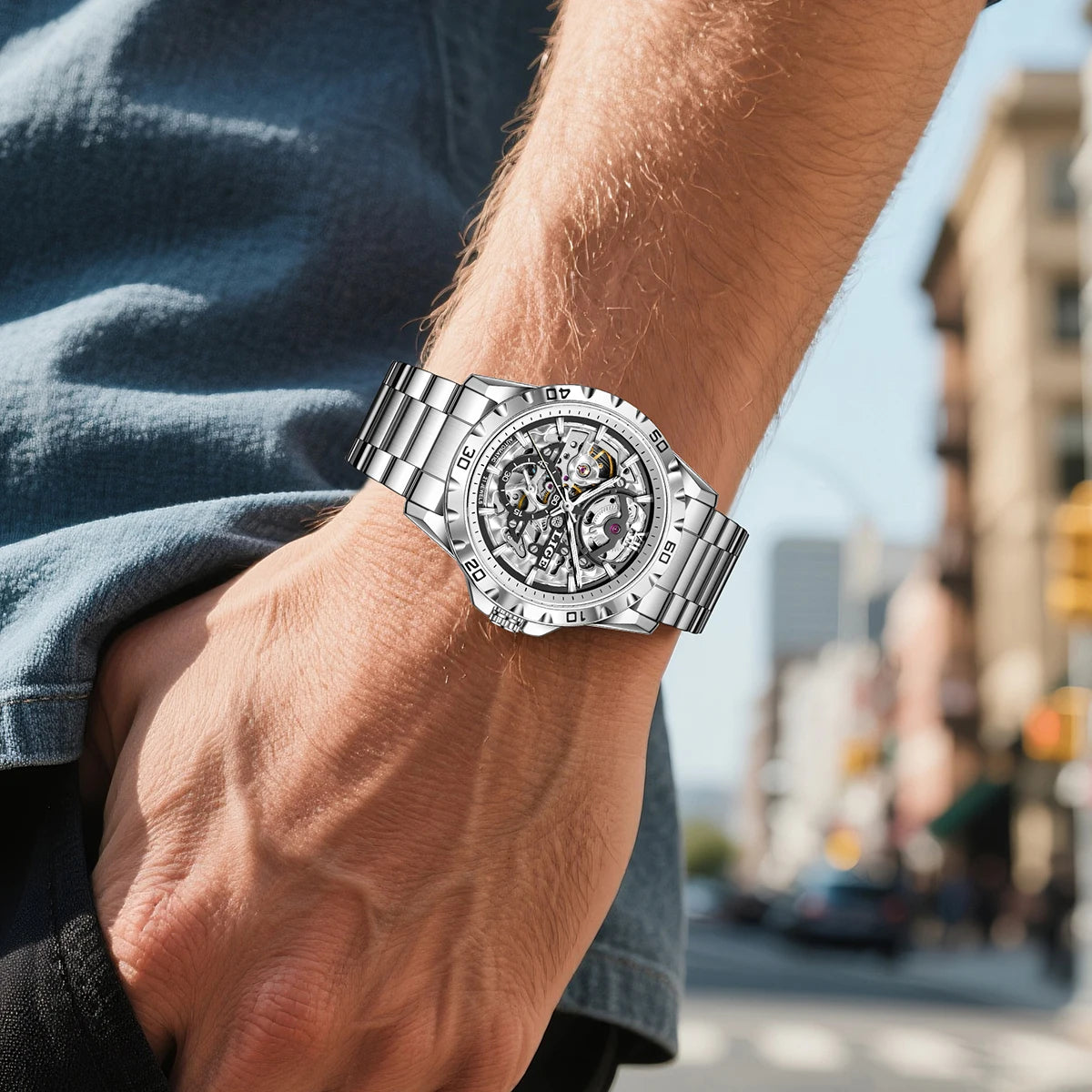 LIGE Luxury mechanical Watches Automatic wristwatches Date Luminous Waterproof Hollow TourbillonMen Watch Relogio mecanico reloj