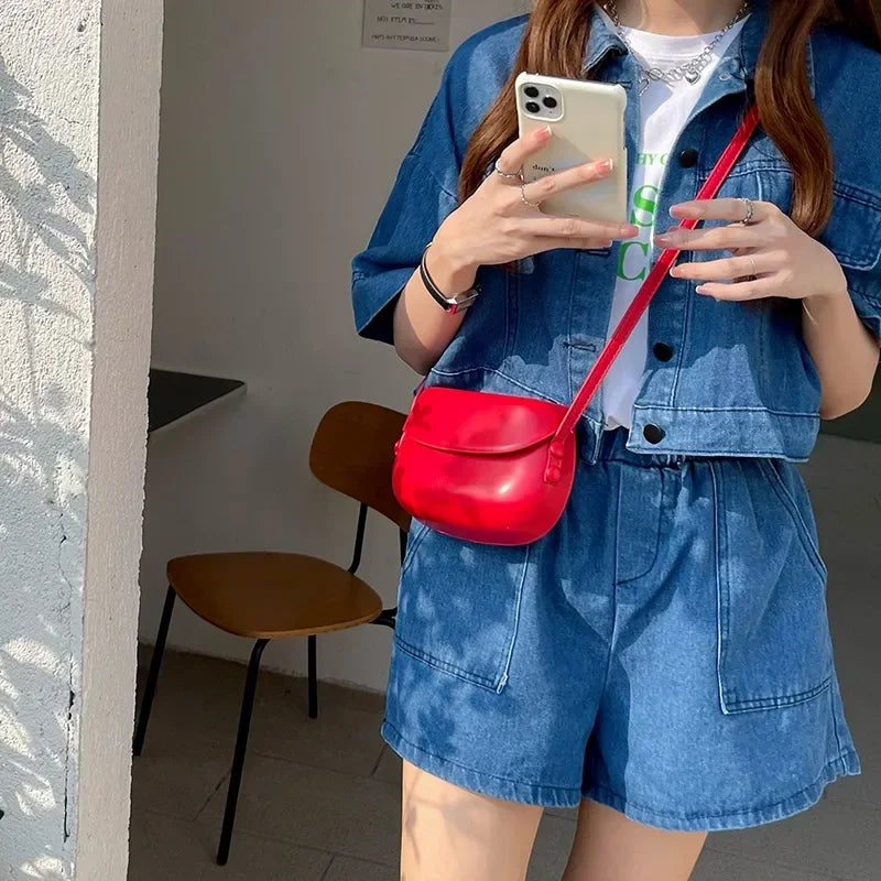 2025 Flap Crossbody Bags Women Mini PU Leather Shoulder Purses and Handbags for Girls Ladies Phone Simple Solid Designer Bag