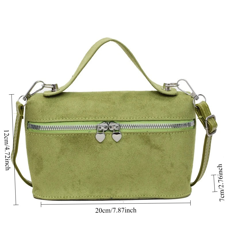 Autumn Winter Premium Suede Tote Bag Texture Simple and Versatile Crossbody Shoulder Bag Retro Vintage Stylish Lunch Box Bag