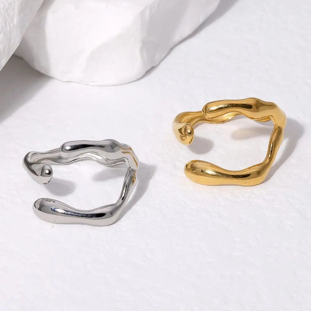 Simple Stainless Steel Adjustable Women's Ring Statement Jewelry for Women Designer Opening Finger Ring Wholesale Dropshipping