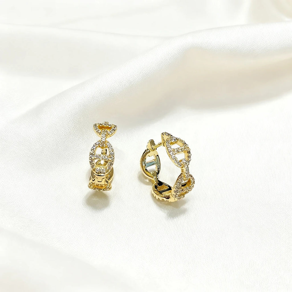 New 925 Sterling Silver Zircon Inlaid Women's Earrings, A Fashionable And Niche Gift.