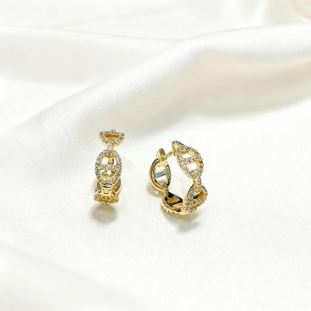 New 925 Sterling Silver Zircon Inlaid Women's Earrings, A Fashionable And Niche Gift.
