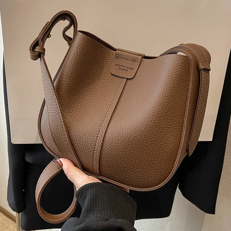 Fashion Women Crossbody Bags Shoulder Bags Luxury Brand Design Bucket Bag Ladies Large Capacity  PU Leather Portable Hand Bags