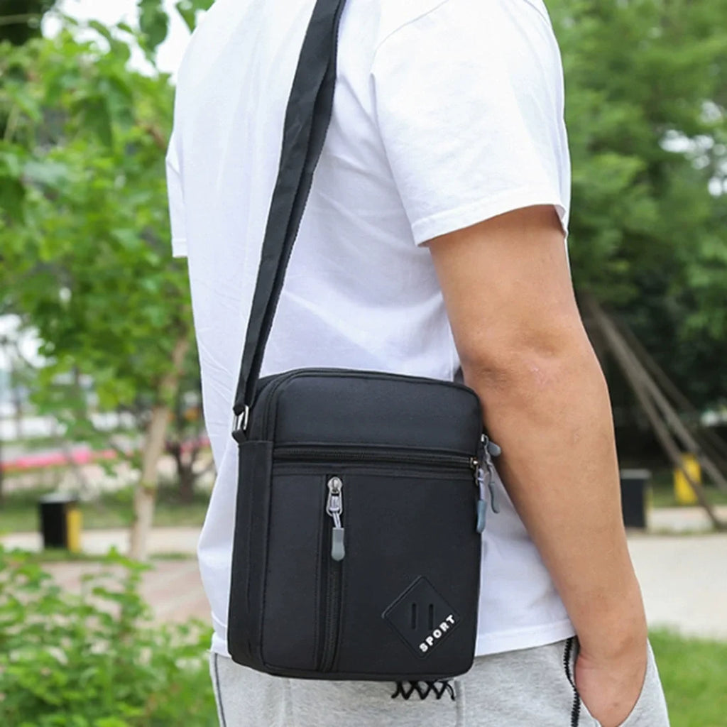 Men’s Crossbody Shoulder Bag, Lightweight Casual Sling Bag with Multi Zipper Pockets for Travel, Work, Daily Use