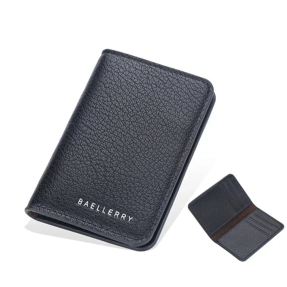 Men's Minimalist Leather Card Wallet Slim Thin Soft Purse Small Credit Card Holder Bank ID Mini Organizer for Men