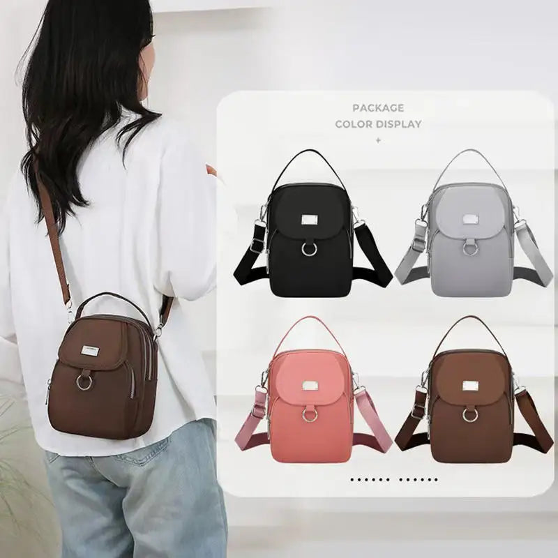 Fashion Simple Oxford Women's Crossbody Bag with Multiple Zipper Pockets Casual Mini Shoulder Bag with Chic Design for Daily Use