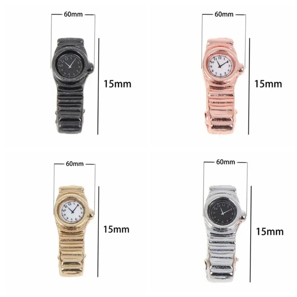 Metal Model Toy Metal Watch Simulation Toy Scene Props Dollhouse Wrist Watch Model Cute Wristwatch Miniature Watch Decorations