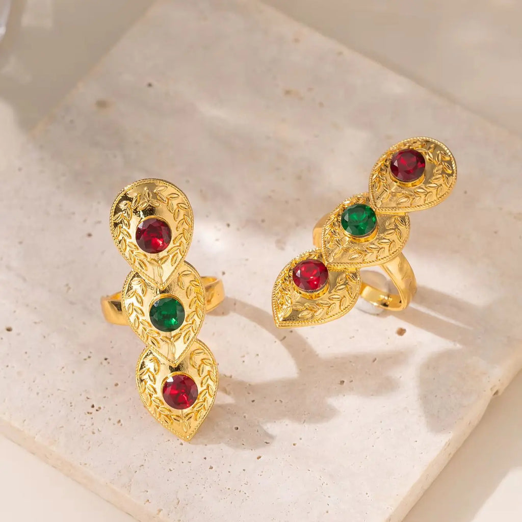 Adjustable Size Gold Plated Joint Rings for For Women Middle East Wedding Jewelry Ethnic Couple Rings Bague Femme