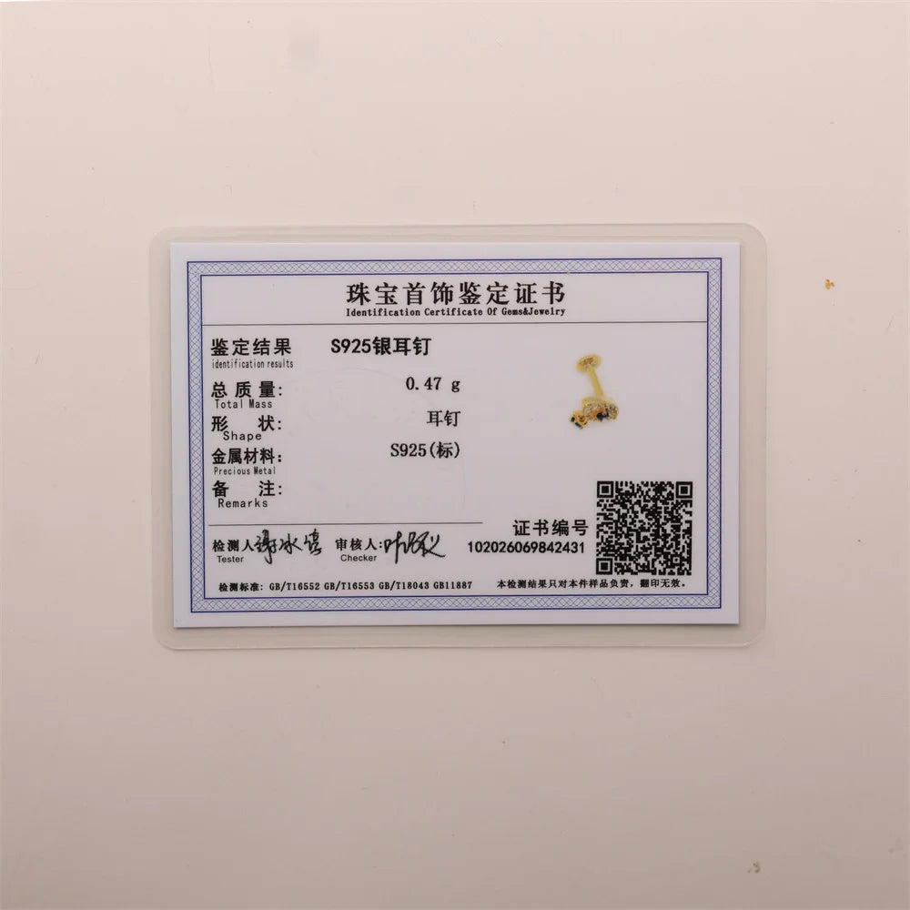Aide 1pc 925 Sterling Silver DIY Handmake Zircon Studs For Women Flat Head Threaded Puncture Crystal Ear Bone Studs Ins Jewelry