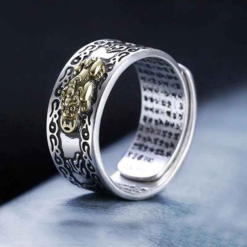 Luck Wealth PIXIU Couple Ring For Woman Men Lovers Women Lady Luxury Open Adjustable Rings Buddhist Jewelry Valentine's Day Gift
