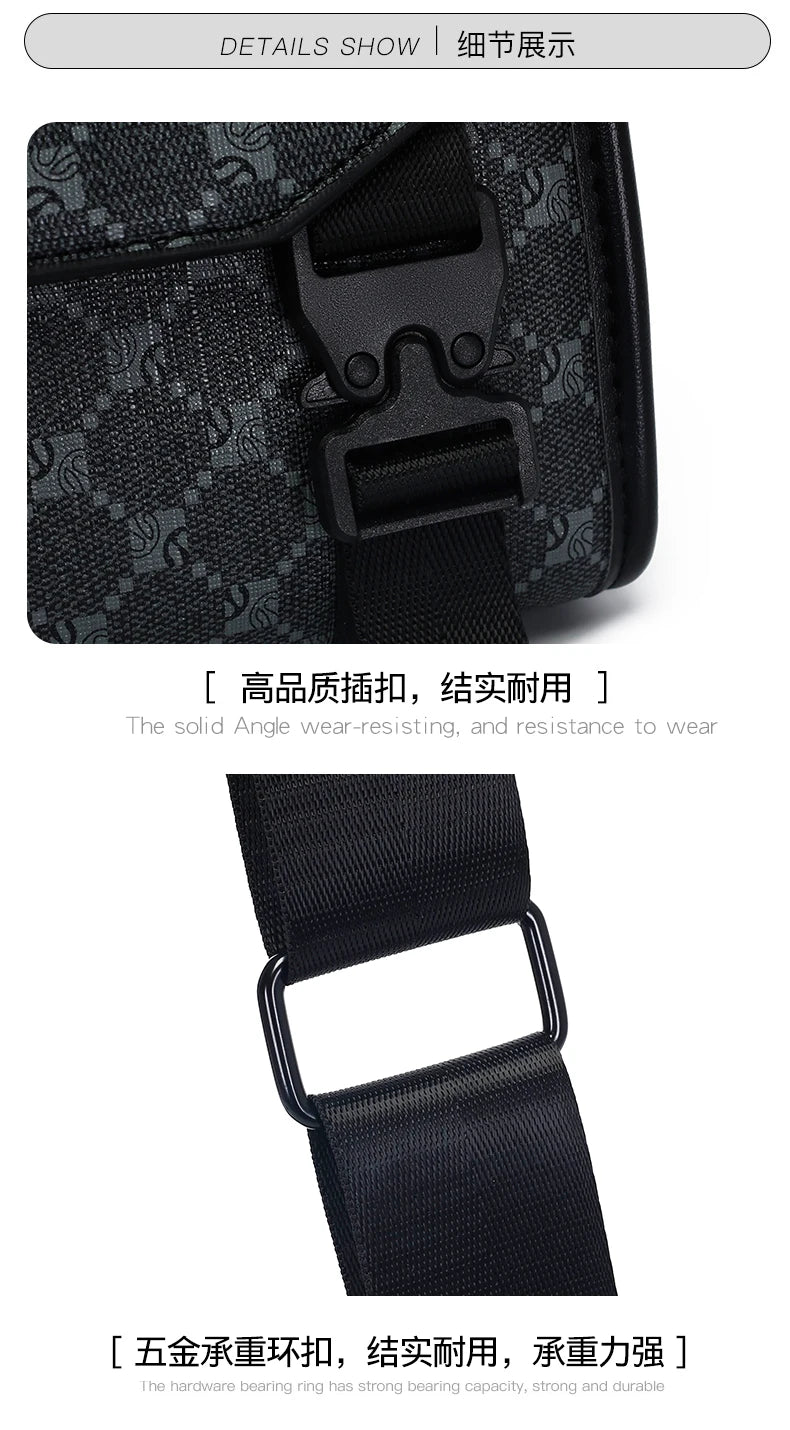 2026 New Design Shoulder Bag Men Crossbody Bag Fashion Business PU Leather Shoulder Bag Male Mobile Phone Bag Purses Handbags