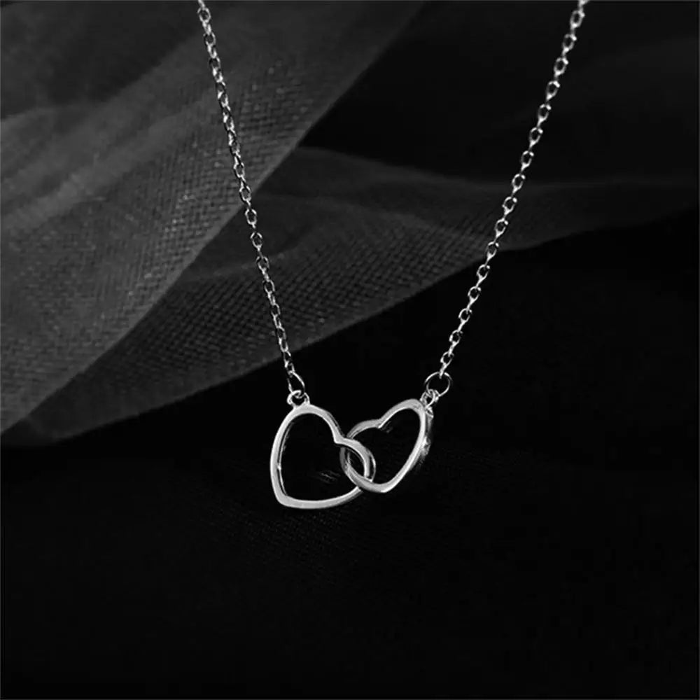2024 New Love Pink Diamond Necklace Female Light Luxury Inlaid One Arrow Through The Heart Clavicle Chain Tanabata Gift