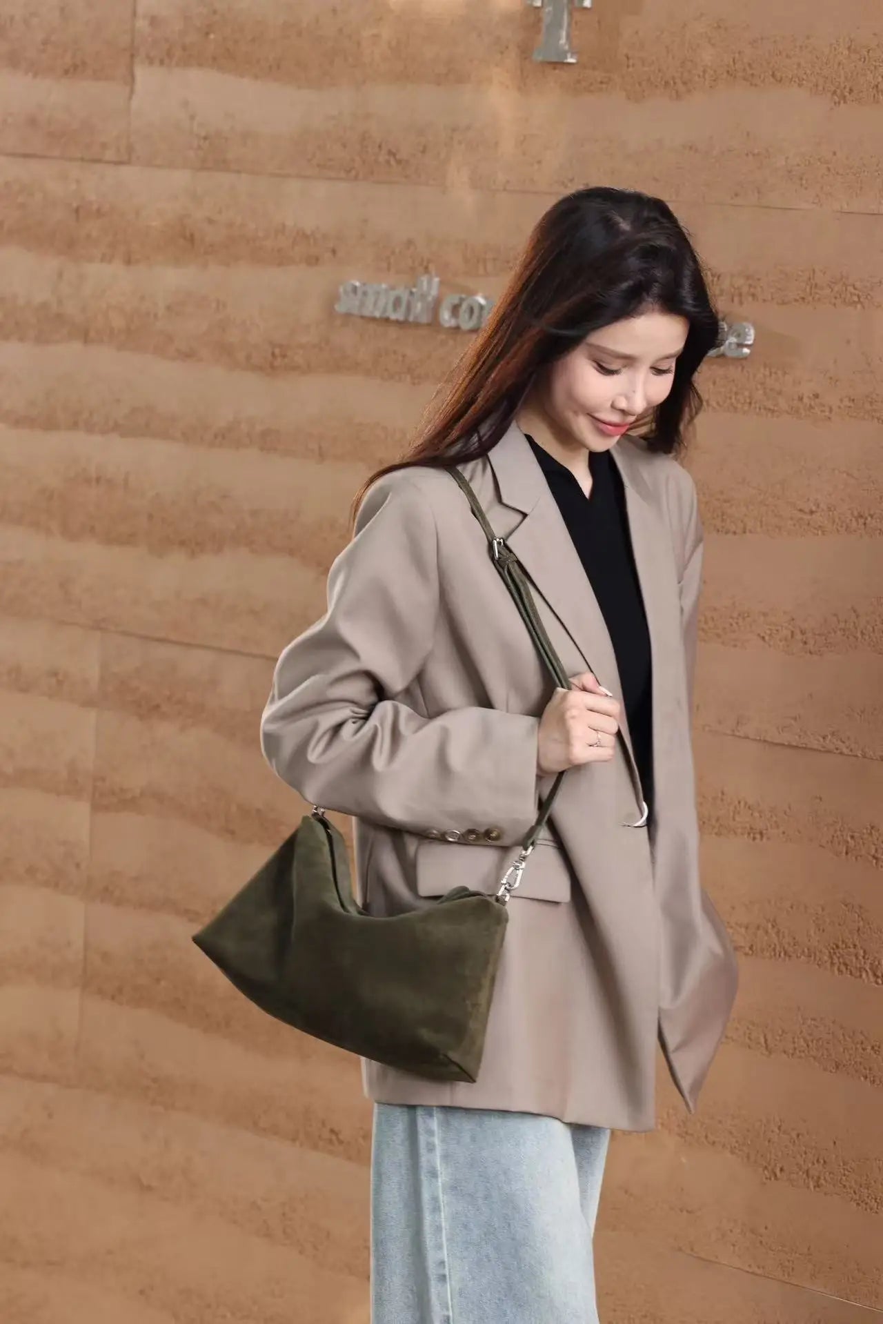 Genuine Grade Autumn Winter Big Boston Luxury Designer Tote Soft Matte Suede Leather Women Handbag Female Shoulder Crossbody Bag