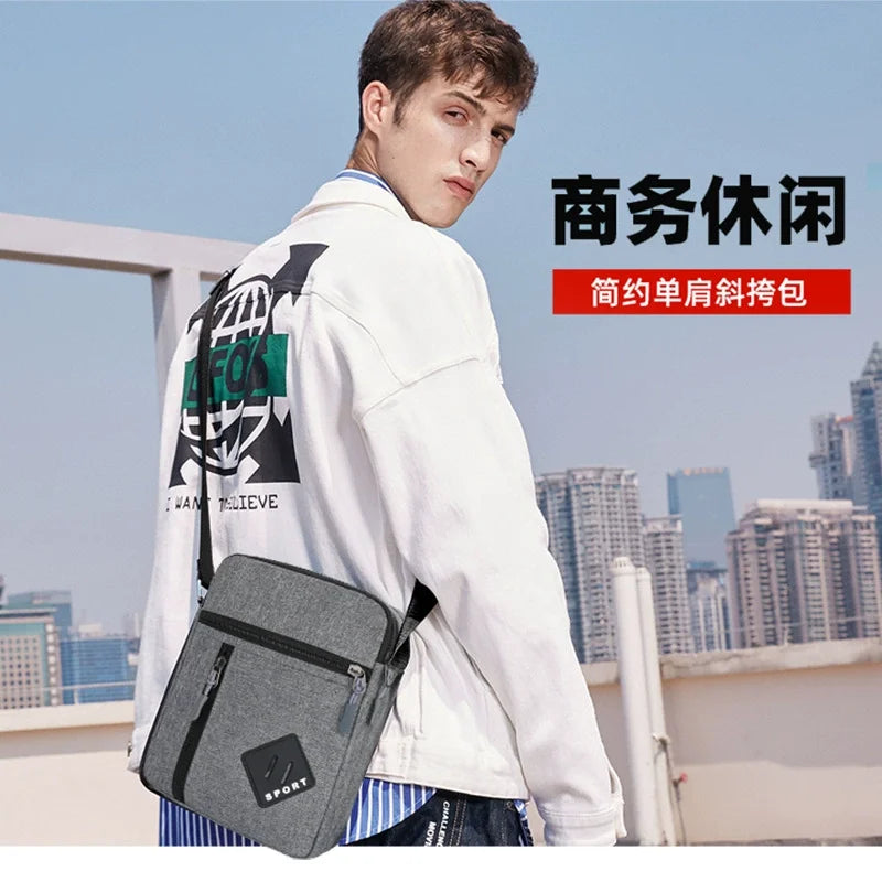 Men’s Crossbody Shoulder Bag, Lightweight Casual Sling Bag with Multi Zipper Pockets for Travel, Work, Daily Use