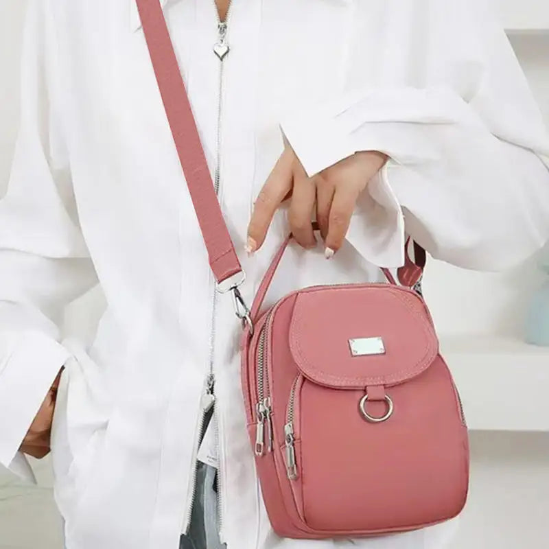 Fashion Simple Oxford Women's Crossbody Bag with Multiple Zipper Pockets Casual Mini Shoulder Bag with Chic Design for Daily Use