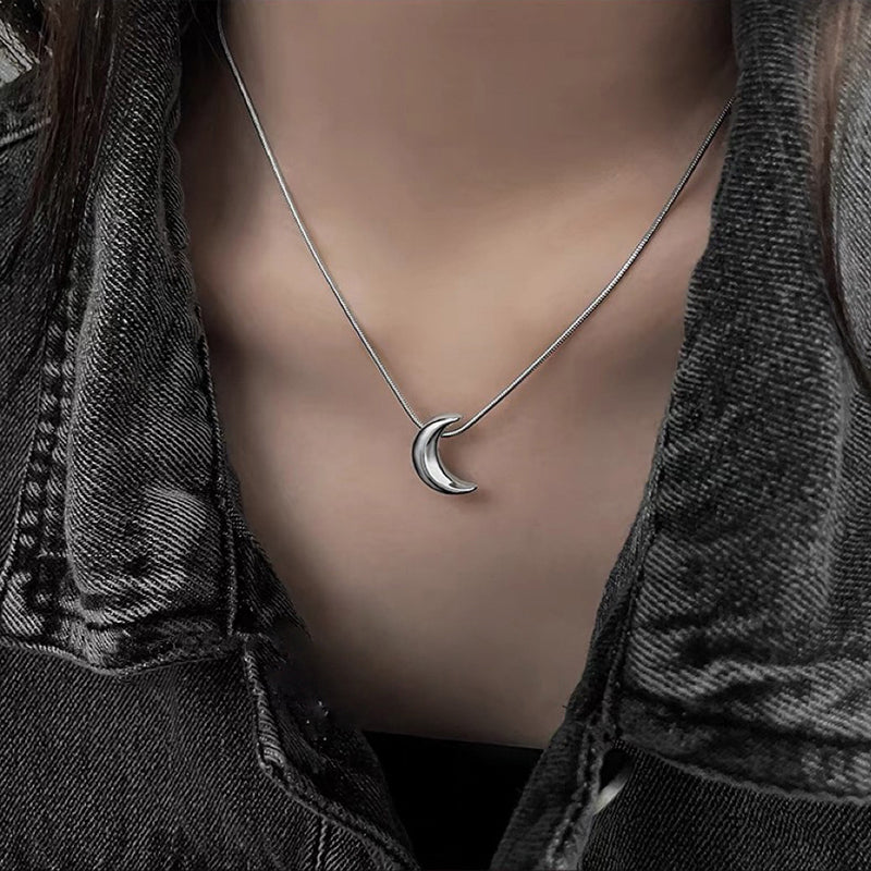 1PC New Elegent Silver Color Crystal Star Moon Necklace Charm Pendant Choker Necklace For Girl Women Statement Wedding Jewelries