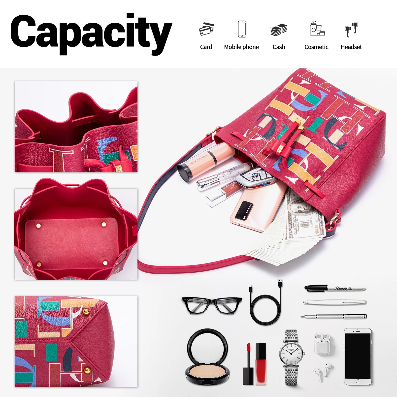 Drawstring Design Classic New 2024 Women's Crossbody Bag Large Capacity Commuter Business Office Women's Shoulder Bag