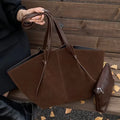 Luxury Faux Suede Women's Tote Bag Large Capacity Shoulder Bag Designer Handbag Wing-shaped Storage Bag Chic Frosted Shoppingbag