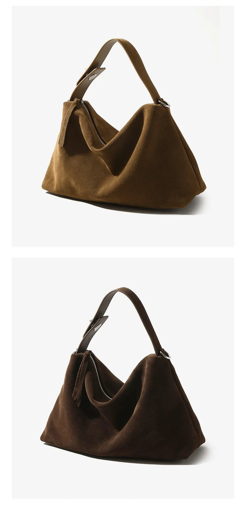 Genuine Grade Autumn Winter Big Boston Luxury Designer Tote Soft Matte Suede Leather Women Handbag Female Shoulder Crossbody Bag