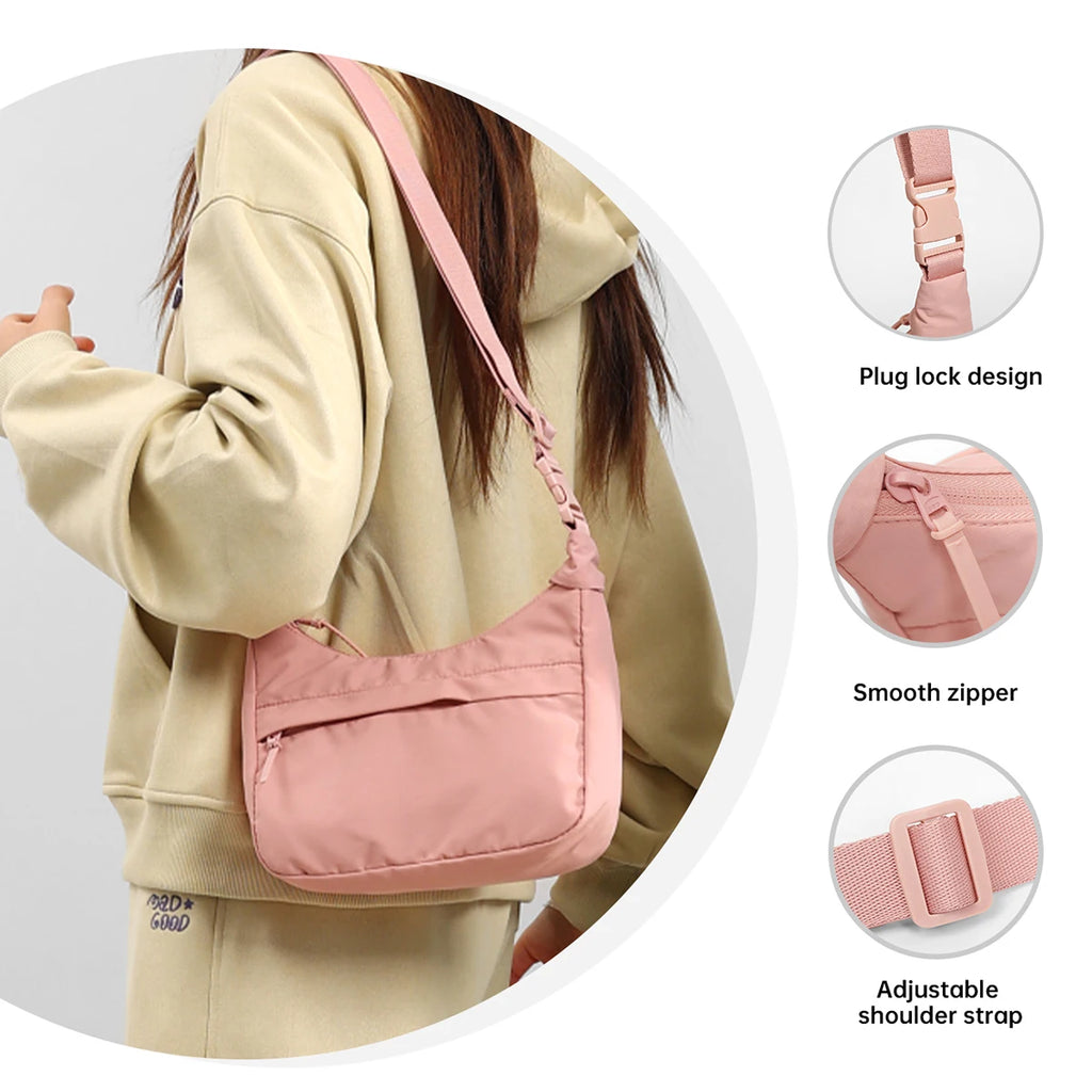 Logo Customized Crossbody Bag for Women 2026 New Fashion Canvas Small Bag Nylon Cloth Student Shoulder Bag Lightweight Spring and Summer Mom Bag Personalized DIY