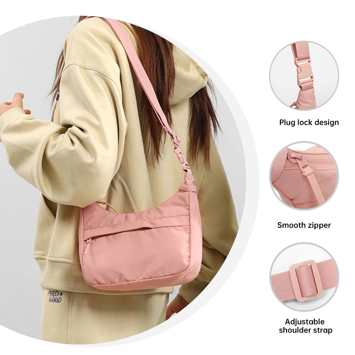 Logo Customized Crossbody Bag for Women 2026 New Fashion Canvas Small Bag Nylon Cloth Student Shoulder Bag Lightweight Spring and Summer Mom Bag Personalized DIY