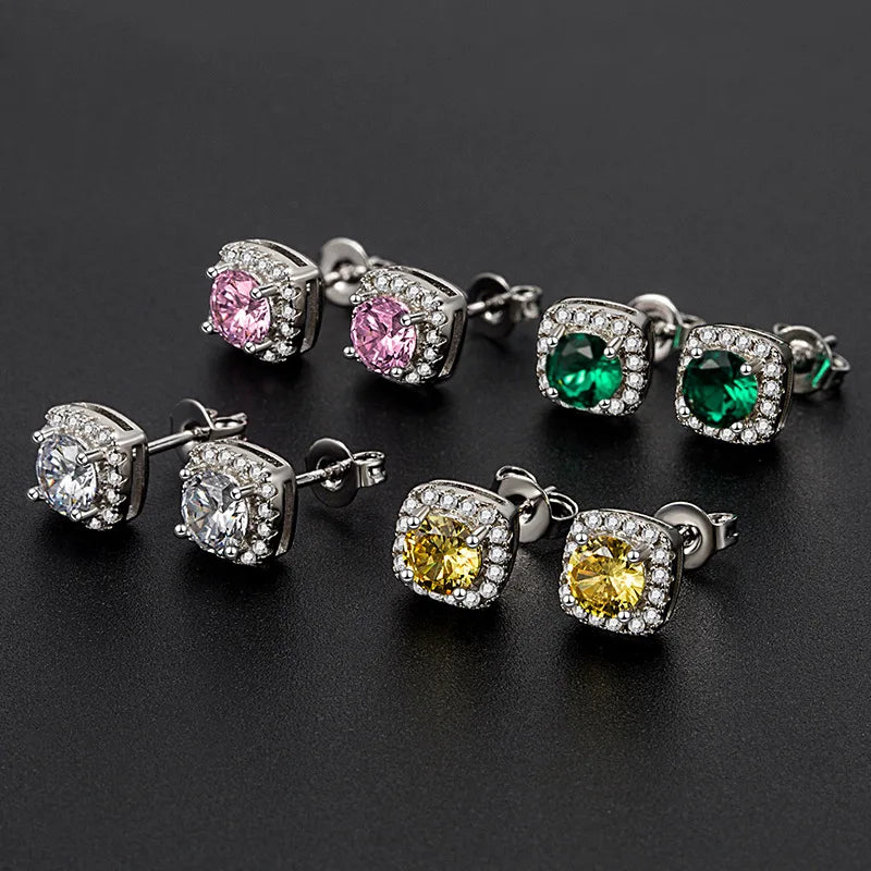 Zircon Earring Stud for Women And Men S925 Sterling Silver 18K Plating Earrings D Color VVS1 As Shinning As Diamond Jewelry
