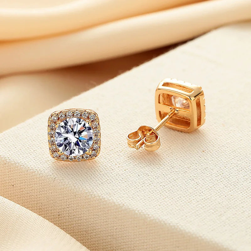 Zircon Earring Stud for Women And Men S925 Sterling Silver 18K Plating Earrings D Color VVS1 As Shinning As Diamond Jewelry