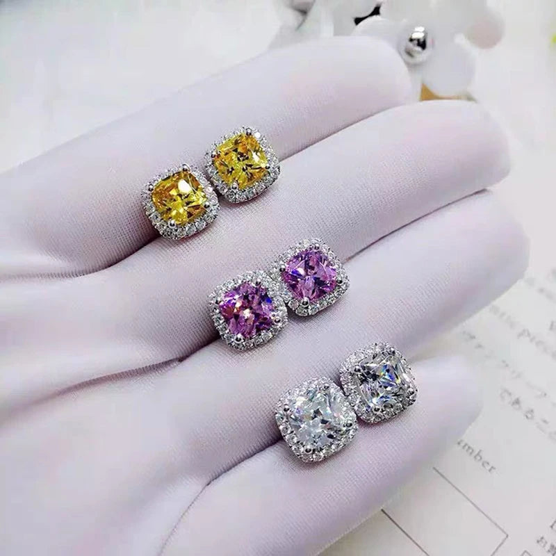Zircon Earring Stud for Women And Men S925 Sterling Silver 18K Plating Earrings D Color VVS1 As Shinning As Diamond Jewelry