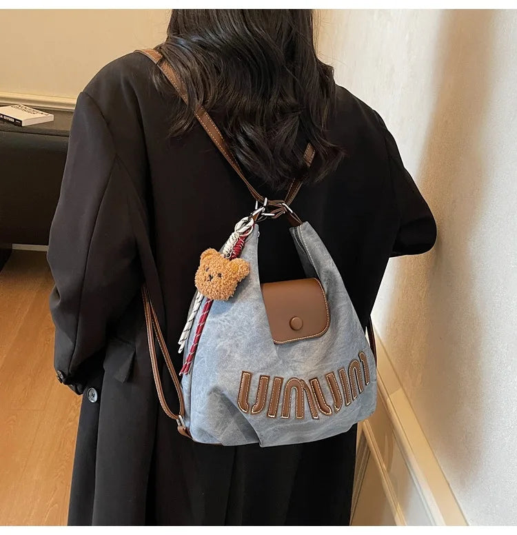 2026 Brown Suede Convertible Tote Backpack, Large Capacity 3-in-1 Work Bag, Adjustable Crossbody Shoulder Bag for Women Commute