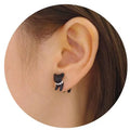 Minimalist Black Cat Earrings for Women Girl Fashion Cute Animal Kitten Stud Earrings Party Gifts Y2K Decor Jewelry Accessories