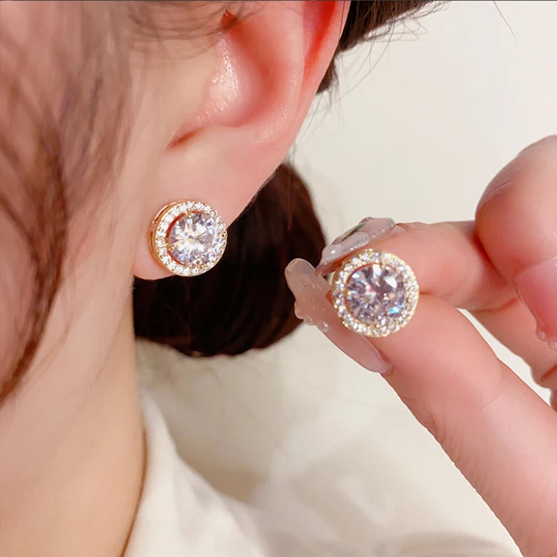 Zircon Earring Stud for Women And Men S925 Sterling Silver 18K Plating Earrings D Color VVS1 As Shinning As Diamond Jewelry