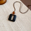 Long Oval Pendant Necklace New Chinese Style Simple Vintage Zen Fashion Design Jewelry Accessory