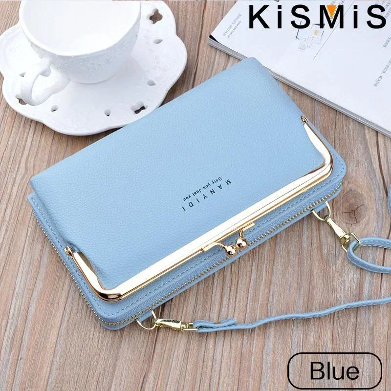 Ladies Crossbody Bag Double Layer PU Leather Handbag for Women Casual Shoulder Purse Wallet Clutch Everyday Use Travel