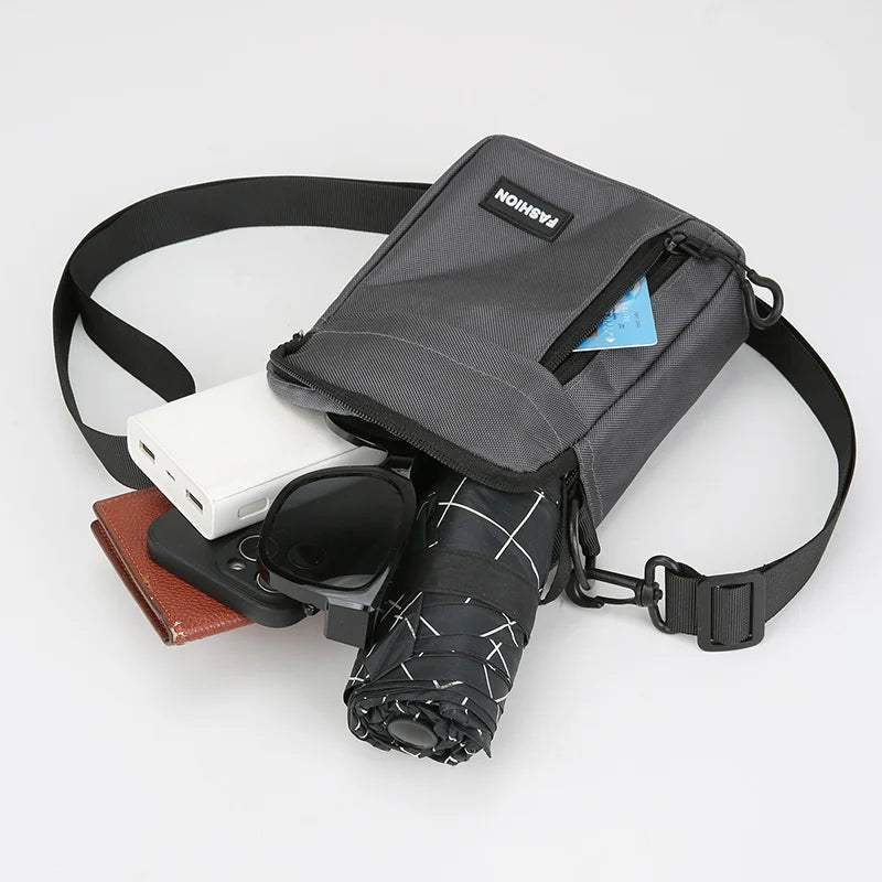 Men's Crossbody Bag Multi-Pocket Large Capacity Waterproof Oxford Shoulder Sling Pouch Business Travel Daily Commute Organizer