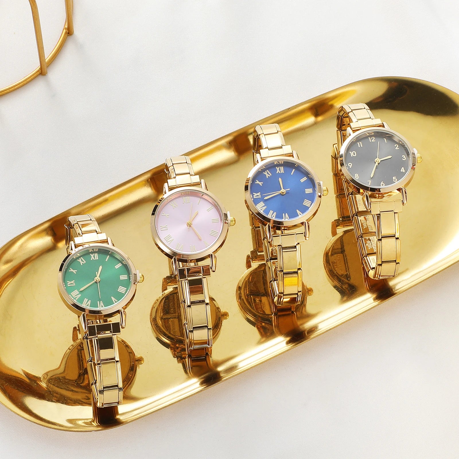 New Fashion Men Women's DIY 9mm Width Italian Elastic Charm Stainless Square Round Watch Bracelet Bangle For Birthday Gifts