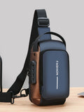 Designer Men's Crossbody Bag PU Leather Anti-Theft Multifunctional Shoulder Chest Bag Classic for Men
