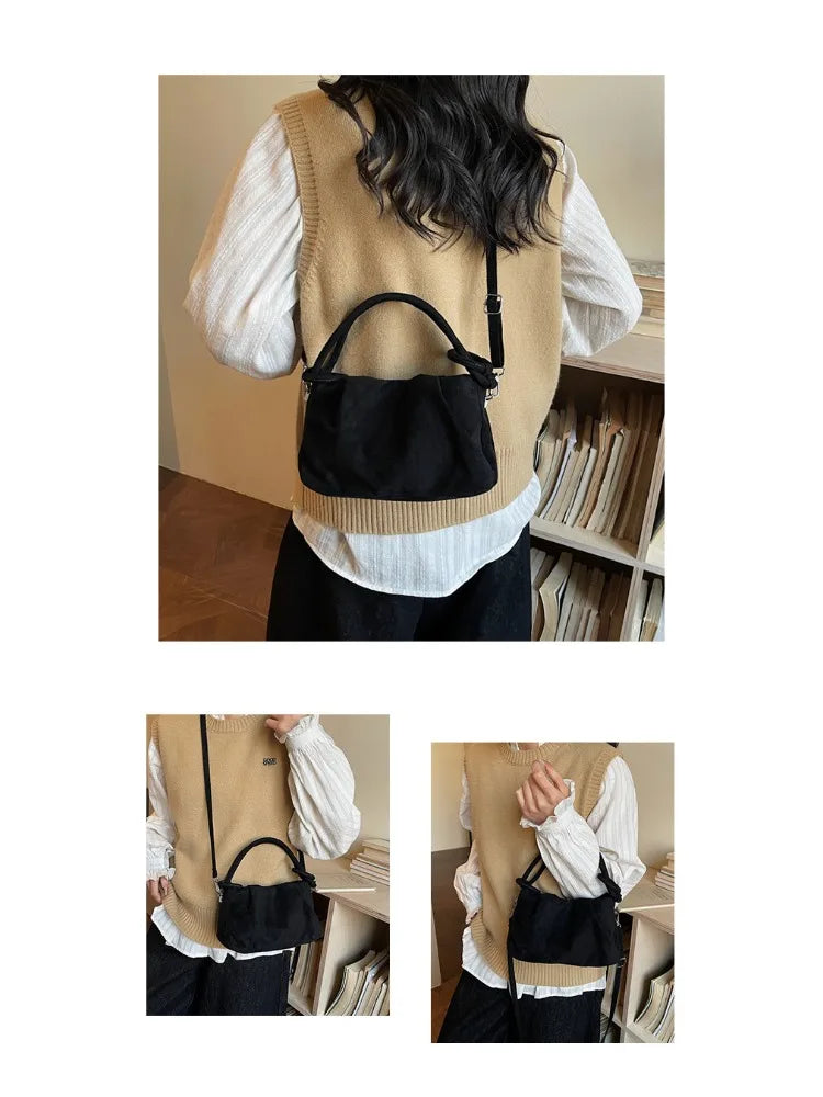 Suede Shoulder Bag Unique Niche Design Fashion Versatile Portable Messenger Bag