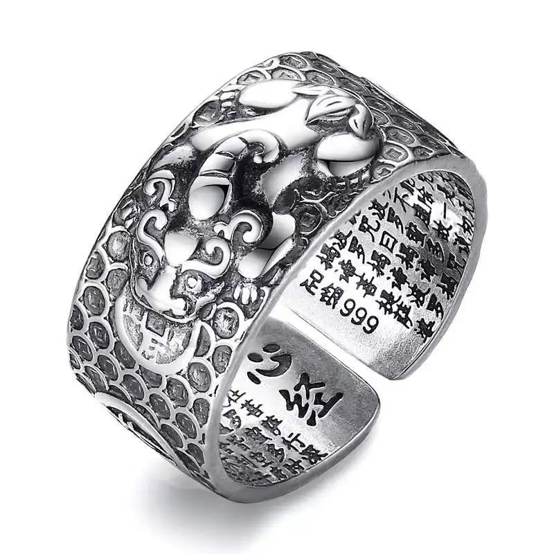 Luck Wealth PIXIU Couple Ring For Woman Men Lovers Women Lady Luxury Open Adjustable Rings Buddhist Jewelry Valentine's Day Gift