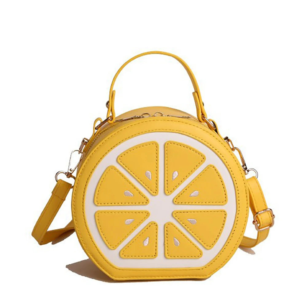 Creative Fruit Design Crossbody Bags for Women Phones Summer Cute Orange-Slices Shaped Circular Small Single Shoulder Bag 2025