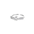 Luxury Zircon Round Rings For Women Gold Color Stainless Steel Open Ring Luxury Wedding Couple Aesthetic Jewerly Accessories