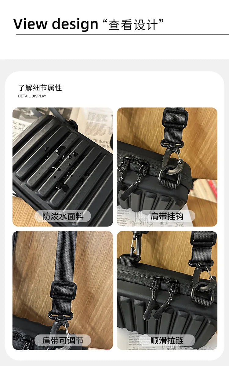 New Design Men's Crossbody Bag Fashion Box Shape Crossbody Bag For Men Women Mini Shoulder Messenger Bag Small Square Handbags