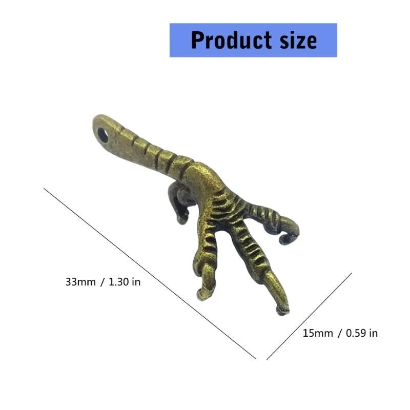 10PCS Antique Bird Claw Pendant Bird Claw Necklace Pendant Alloy Texture